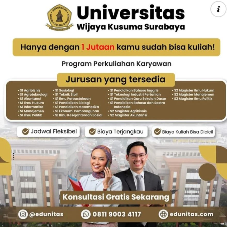 Daftar Kuliah Di Uwks Penerimaan Mahasiswa Baru Universitas Wijaya